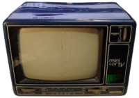 1990 ICE MİNİ ARABA TV 1002 SİYAH BEYAZ UFAK TUPLU TELEVİZYON