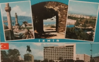 1970 KARTPOSTAL TEBRİK KARTI, İZMİR ŞEHRİNİ TANITAN İZMİR'İN ÜNLÜ YERLERİNDEN GÖRÜNTÜLER
