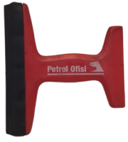 PETROL OFİSİ OTO CAM SİLME BUZ KAZIMA CİFT TARAFLI KIRMIZI PLASTİK