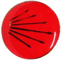 ALTI OK CHP YUVARLAK FORMDA CUMHURİYET HALK PARTİSİ PAPUCLU YAKA ROZETİ