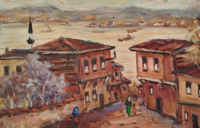 2008 SANATCI İMZALI RAFET ÖZTAN KOY EVLERİ ORJINAL