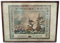 FRANSIZ TRAFALGAR  BÜYÜK DENİZ SAVAŞLARI SINIRLI ORJINAL ESKİ GRAVUR BASKI