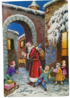 1970 YILLARDAN KALMA ARKASI YAZISIZ 10 ADET FARKLI SİMLİ ISILTILI ORJINAL TEBRİK YENİ YIL KARTLARI