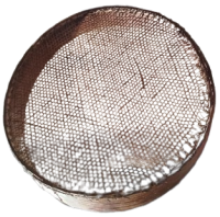 OSMANLI BUYUK BOY AHSAP YUVARLAK KASNAK ELEK KISMI KIRISDEN ELDE ORULMUS  ELEK