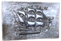 1950 DEMİR DÖKÜM KORSAN YELKENLİ GEMİ ROLYEF 37 X 25 ÖLCÜLERİNDE