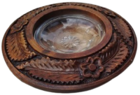 OSMANLI AHSAP UZERİ EL OYMASI KOLEKSİYONLUK MASA ÜSTÜ KÜL TABLASI (KÜLLÜK)