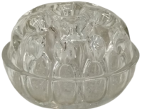 1950 ORİJİNAL CAM ÇİÇEK KURBAĞASI KUBBE ŞEKLİNDE 19 GÖZLÜ VAZO APARATI VİNTAGE FLOWER FROG