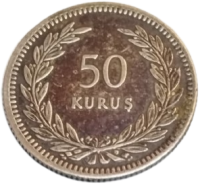1947 DARPHANE BASIMI GÜMÜŞ 50 KURUŞ TÜRKİYE CUMHURİYETİ  AY YILDIZLI ORİJİNAL GÜMÜŞ PARA