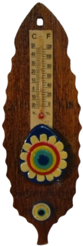 SAFRANBOLU HATIRASI TERMOMETRE EV İCİ SICAKLIK SOGUKLUK OLCER DERECE CAM CUBUK İCERSİNDE KIRMIZI CIVA