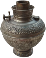 NADİR ANTİKA OSMANLI DÖNEMİ EL İŞÇİLİĞİ KABARTMA BAKIR GAZ LAMBASI HAZNESİ