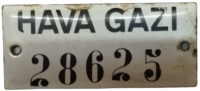 1940 ANTIKA EMAYE HAVA GAZI NUMARATOR PLAKASI 28625 CUMHURIYET DONEMI TURKIYE NOSTALJIK SEHIR TARIHI PARCASI