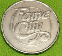 1980 FAME CITY OYUN YERİ NİKEL 3 OYUKLU OYUN MAKİNELERİNDE KULLANILAN JETON