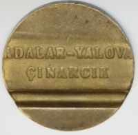 1960 ANTİKA ŞEHİR HATLARI VAPUR JETONU PİRİNC CİFT KANALLI ADALAR YALOVA ÇINARCIK HATTI ORJINAL JETON