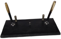 1980 ANTİKA ÇİFTLİ DOLMA KALEM Lİ MASAÜSTÜ KALEM SETİ VE DERİ TABLALI PRESTİJLİ OFİS AKSESUARI İSİM TAKMA YERİ MEVCUT