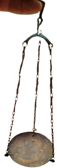 ANTEP İŞİ EL YAPIMI OTANTİK ZİNCİRLİ DEKORATİF PİRİNÇ BUHURDAN TUSSU YAKMA KASESİ