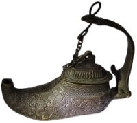 GAZİANTEP EL İŞÇİLİĞİ DOKUM PİRİNC OTANTİK KANDİL ANTİK GÖRÜNÜMLÜ DEKORATİF  AYDINLATMA