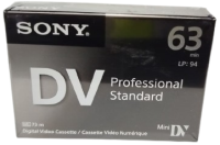 SONY PROFESSIONAL STANDARD MINI DV 63 DK SIFIR JELATİNLİ KASET KULLANILMAMIS KASET