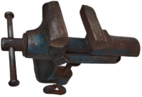 1970 ANTİKA KANCA MARKA NO 2 MAVİ RENK DEMİR DÖVME PORTATİF MASAÜSTÜ TEZGAH MENGENE