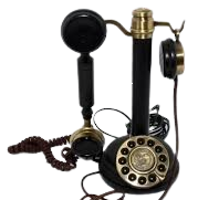 PARAMOUNT COLLECTIONS ANTİK TARZ TUŞLU NOSTALJİK SİYAH PİRİNÇ ASKILI ASMA TİPİ MASAÜSTÜ TELEFON