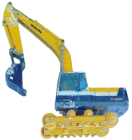 1970 JAPON MALI DIŞ MEKAN KOLEKSİYONLUK KOMATSU PC200 EKSKAVATÖR METAL MEKANİK SARI KEPÇE MAKETİ