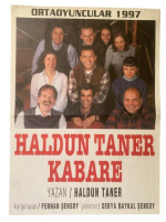 ORTAOYUNCULAR ''HALDUN TANER KABARE'' DÖNEM BASKI TİYATRO AFİŞİ
