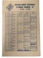 ANKARA SANAT TİYATROSU (AST) 1979 İSTANBUL TURNESİ EL İLANI