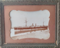 1895 CGT LE CORDİLLİÈRE ORJİNAL ALBUMİN BASKI DALMOUTH MARSİLLE DAMGALI + 1902 ÇERÇEVE +1902 BANKA TAKVİMİNE YAPISTIRMA