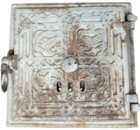 1900 ANTİKA ART NOUVEAU DESENLİ ÇEKOSLOVAK / AVRUPA MENŞEİLİ DÖKÜM ÇİNİ SOBA KAPAĞI