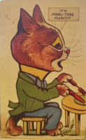 1910 LOUIS WAIN İMZALI RAPHAEL TUCK OILETTE VİNTAGE KEDİ KARTPOSTAL EFEMERA