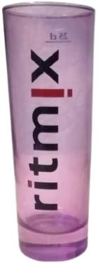 2000 ULKER FİRMASININ RİTMİX PROMOSYON İÇECEK BARDAĞI 25 CL MOR RENKDE