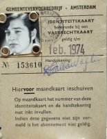1974 HOLLANDA AMSTERDAM ŞEHRİNDE OTOBUS TRANVAY ABONMAN RESİMLİ KİMLİK KARTIDIR