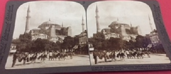   STEREOSKOP  KART OSMANLI  3 BOYUTLU KART  AYASOFYA SULTANAHMET MEYDANI  UNDERWOOD PUBLİSHERS 