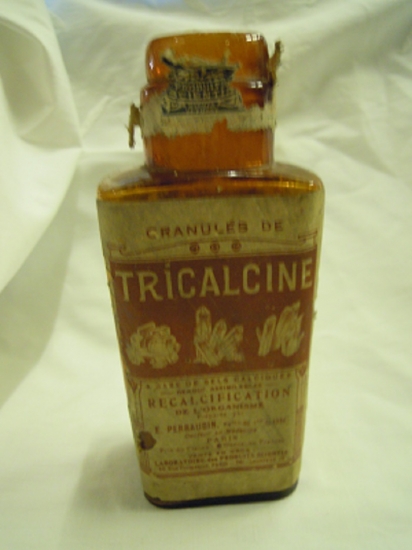 TRİCALCINE BOŞ KAHVERENGİ CAM ETİKETLİ İLAC  ŞİŞE
