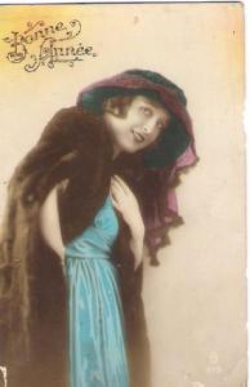 YENİ YIL TEBRİK KARTI 1922 SENESİ ARKASI YAZILI 9 X 14 BONE ANNE 