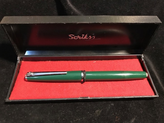 SCRIKSS 17 MODELİ YEŞİL POMPALI MUREKKEP CEKMELİ DOLMA KALEM 