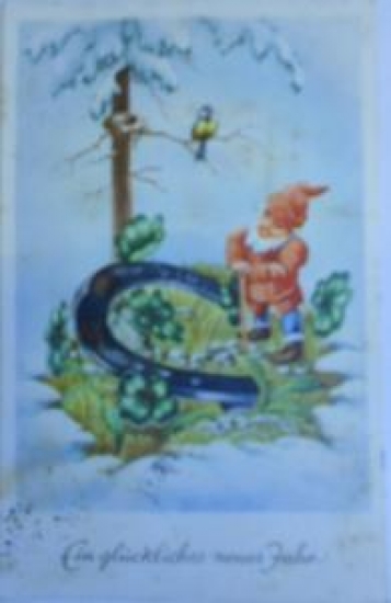 YILBAŞI TEBRİK KARTI POSTADAN ĞECMİŞ YAZILI PULLU NOEL BABA 