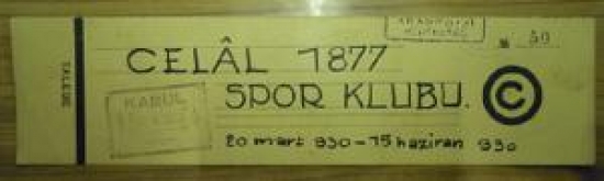 CELAL 1877 SPOR CLUBU 20 MART 930 - 15 HAZİRAN 930 