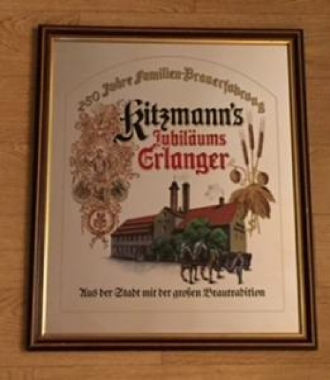 RİTZMANN'S MİRROR ADVERTİSEMENT CAM ALTI AYNA REKLAM BİRA KENDİ ORJİNAL ÇERÇEVESİNDE 