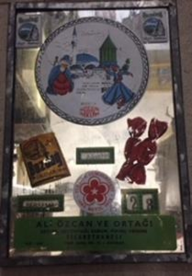 SAKIZ ÇİKLET REKLAM CAM ALTI AYNALI REKLAMLI TAKVİM AKHİSAR 