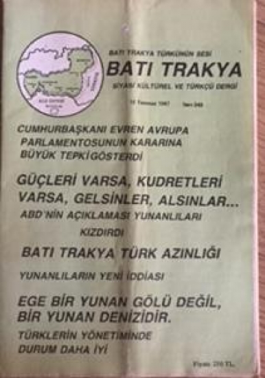 BATI TRAKYA TÜRKÜNÜN SESİ BATI TRAKYA SİYASİ KÜLTÜREL VE TÜRKÇÜ DERGİ SAYI 243 