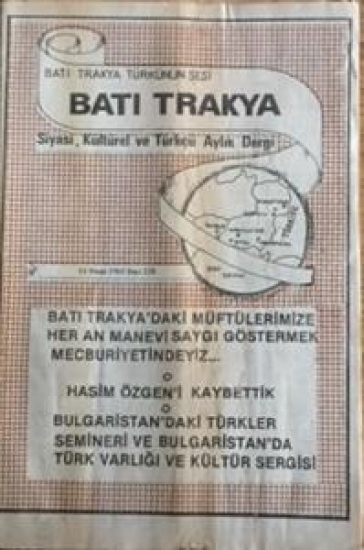 BATI TRAKYA TÜRKÜNÜN SESİ BATI TRAKYA SİYASİ,TÜRKCÜ AYLIK DERGİ 15 NİSAN 1965  SAYI 228 