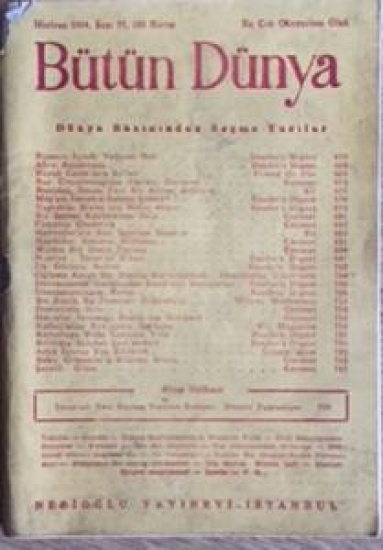 BÜTÜN DÜNYA NEBİ OĞLU YAYIN EVİ-İSTANBUL SAYI 77 HAZİRAN 1954 