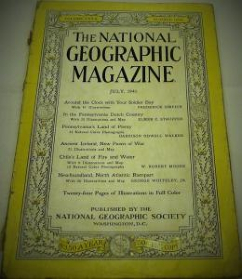 THE NATIONAL GEOGRAPHIC MAGAZINE JULY 1941 YILI AMERİKAN BASKI DERGİ 