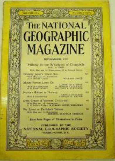 THE NATIONAL GEOGRAPHIC MAGAZINE 1953 YILI AMERİKAN BASKI DERGİ 
