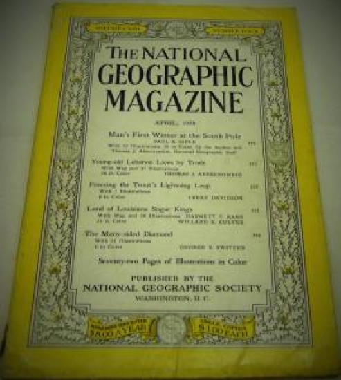 THE NATIONAL GEOGRAPHIC MAGAZINE APREL  1958 YILI AMERİKAN BASKI DERGİ