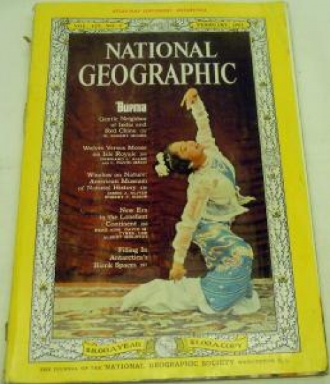 THE NATIONAL GEOGRAPHIC MAGAZINE FEBRURY 1963 YILI AMERİKAN BASKI DERGİ 