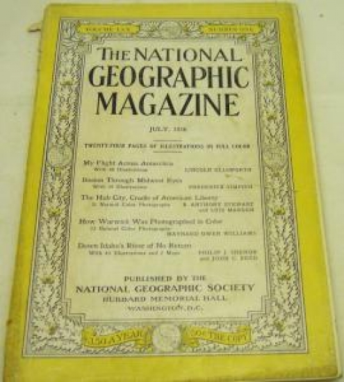 THE NATIONAL GEOGRAPHIC MAGAZINE JULY  1936 YILI AMERİKAN BASKI DERGİ 