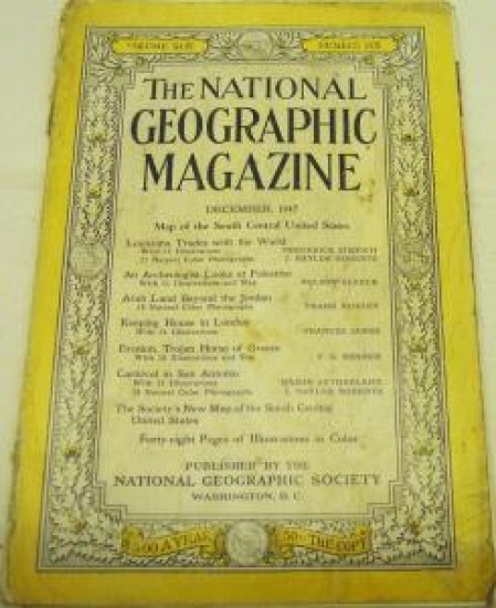 THE NATIONAL GEOGRAPHIC MAGAZINE DECEMBER  1947 YILI AMERİKAN BASKI DERGİ 