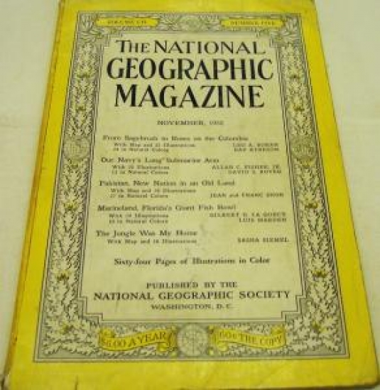 THE NATIONAL GEOGRAPHIC MAGAZINE NOVEMBER  1952 YILI AMERİKAN BASKI DERGİ 