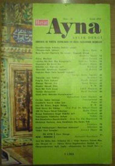 HAYAT AYNA AYLIK DERGİ SAYI :10. EYLÜL 1973 